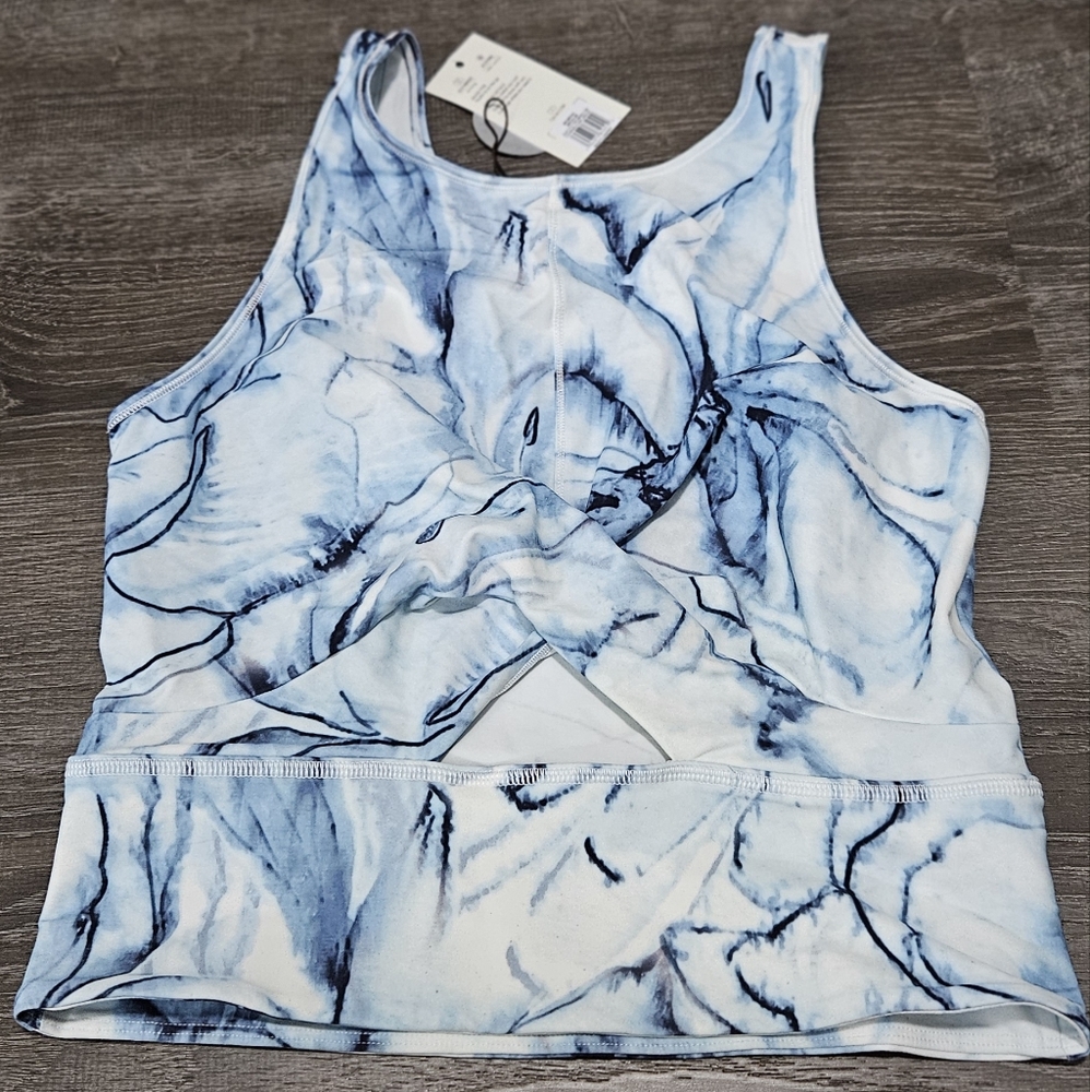 Calia | Blue and White Marble Tank Top